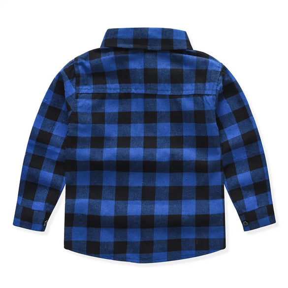 Spring And Autumn New Children'S Clothing Wholesale European And American Boys' Plaid Shirt Brushed Children Children'S Shirt