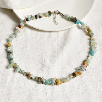 Beach Irregular Artificial Gemstones Alloy Women'S Necklace