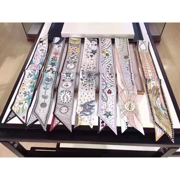 Spring Imitation Silk Scarf Ribbon Decorative Hair Band Medium Length Women’s Versatile Neck Scarf Bag Handle Wrap
