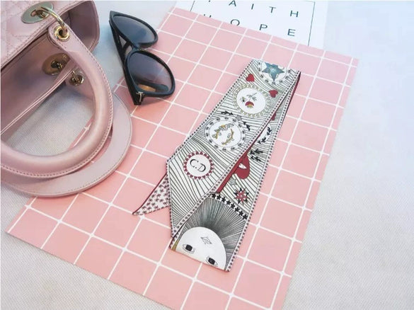 Spring Imitation Silk Scarf Ribbon Decorative Hair Band Medium Length Women’s Versatile Neck Scarf Bag Handle Wrap