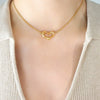Spring 2023 Ins Wind Irregular Heart Pendant Titanium Steel 18K Gold Plated Necklace For Women