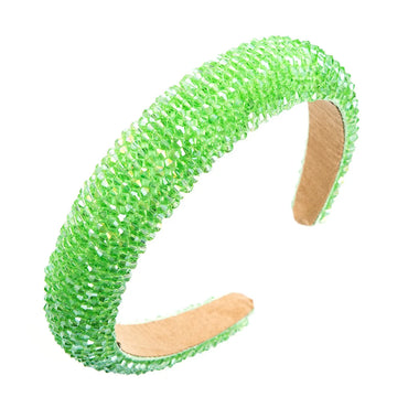 Spring New Sponge Crystal Wide Edge Headband