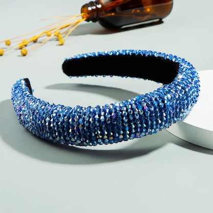 Spring New Sponge Crystal Wide Edge Headband