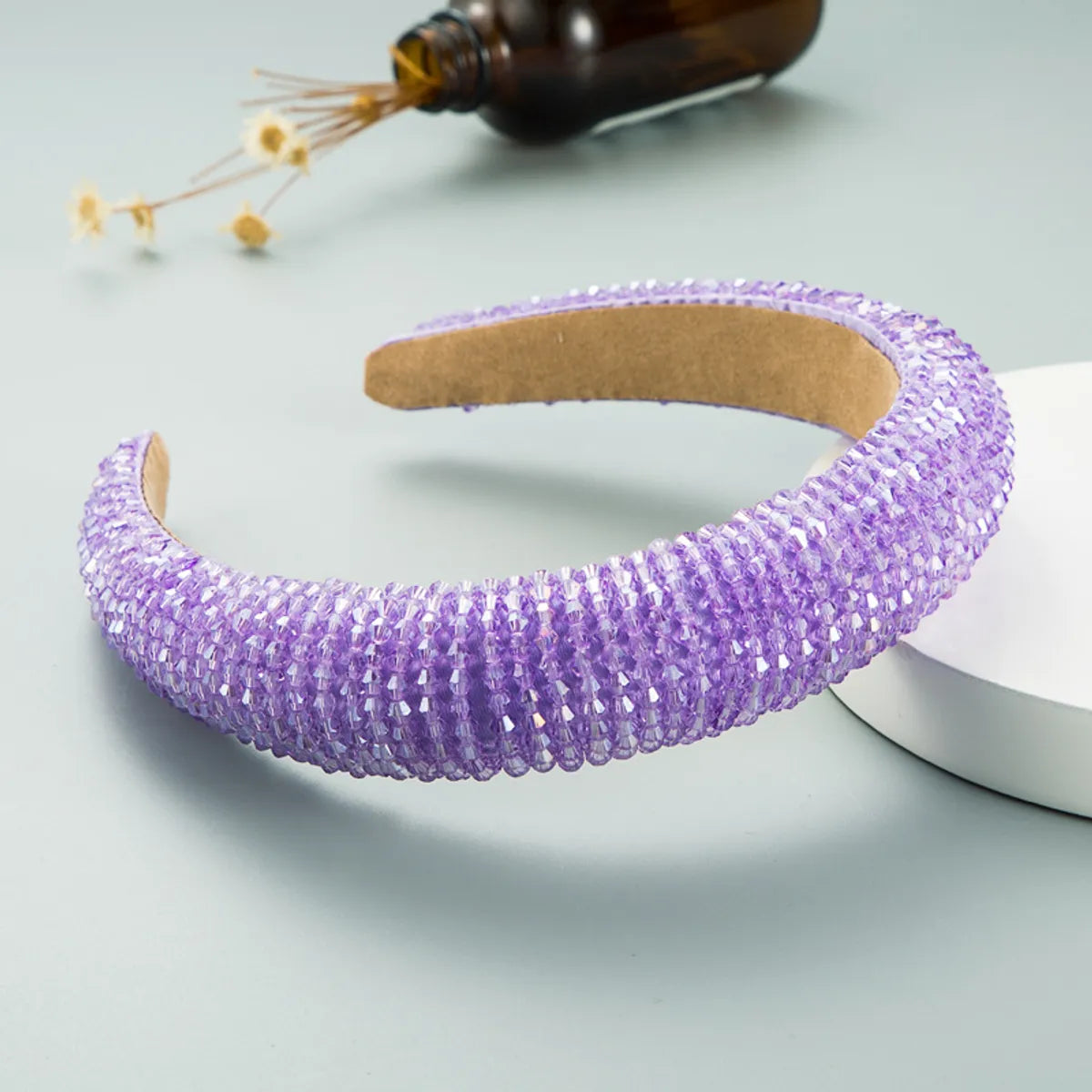 Spring New Sponge Crystal Wide Edge Headband