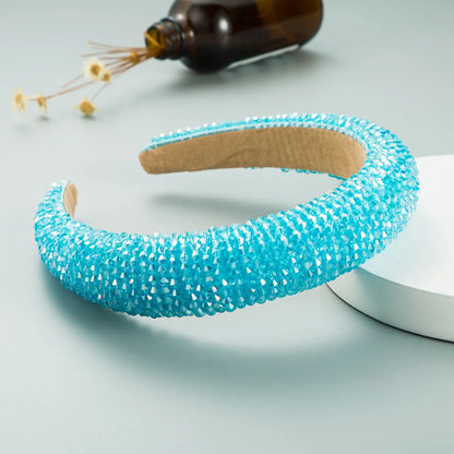 Spring New Sponge Crystal Wide Edge Headband