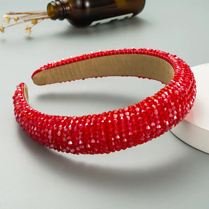 Spring New Sponge Crystal Wide Edge Headband