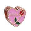 Spring Style Colorful Butterfly Plant Flower Crystal Beaded Pendant Metal Electroplated Totem Design Diy Bracelet Jewelry Accessories