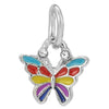 Spring Style Colorful Butterfly Plant Flower Crystal Beaded Pendant Metal Electroplated Totem Design Diy Bracelet Jewelry Accessories