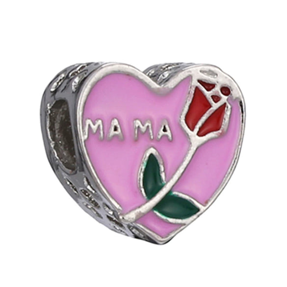Spring Style Colorful Butterfly Plant Flower Crystal Beaded Pendant Metal Electroplated Totem Design Diy Bracelet Jewelry Accessories