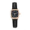 Square Alloy Case Imitation Leather Strap Quartz Watch For Girls Simple Elegant And Leisure Style