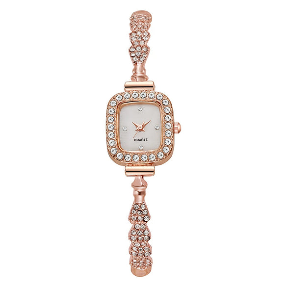 Square Alloy Ladies Quartz Bracelet Watch Leisure Style