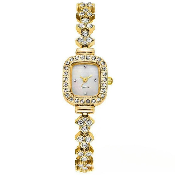 Square Alloy Women's Quartz Bracelet Watch Fashion Style Rectangular Dial