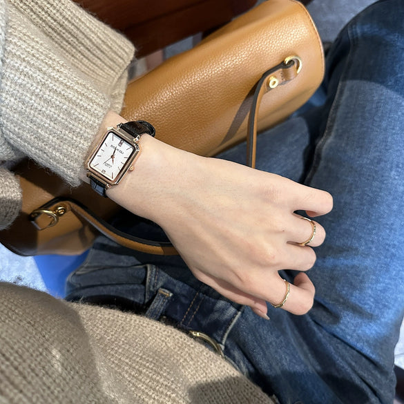 Square Alloy Women's Watch Elegant Casual Style For High School Students