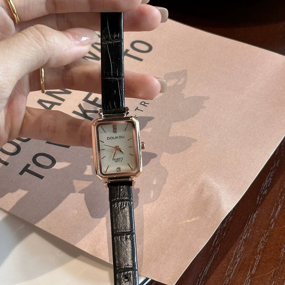 Square Alloy Women's Watch Elegant Casual Style For High School Students