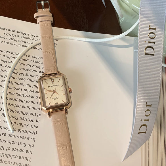 Square Alloy Women's Watch Elegant Casual Style For High School Students