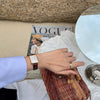Square Belt Couple Wristwatch Retro Artistic Leisure Style Metal Case Ordinary Glass Mirror Women's Watch