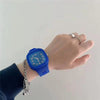Square Casual Plastic And Silicone Fashion Student Sports Watch