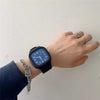 Square Casual Plastic And Silicone Fashion Student Sports Watch
