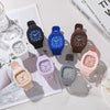 Square Casual Plastic And Silicone Fashion Student Sports Watch