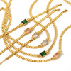 Square Color Zircon Jewelry Set Stainless Steel Geometric Light Luxury Electroplated Necklace And Bracelet For Women