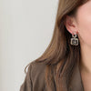 Square Crystal Metal Earrings In New Fashion Elegant Simple Style