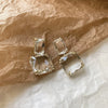 Square Crystal Metal Earrings In New Fashion Elegant Simple Style