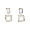 Square Crystal Metal Earrings In New Fashion Elegant Simple Style