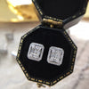 Square Diamond Plated Platinum Earrings Copper Zircon Geometric Women's Business Style