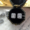Square Diamond Plated Platinum Earrings Copper Zircon Geometric Women's Business Style