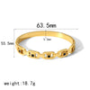 Square Diamondencrusted Titanium Steel Geometric Style Electroplated Bracelet