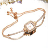 Square Diamondencrusted Women's Alloy And Stainless Steel Leisure Watch