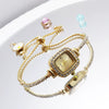Square Diamondencrusted Women's Alloy And Stainless Steel Leisure Watch