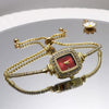 Square Diamondencrusted Women's Alloy And Stainless Steel Leisure Watch
