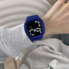 Square Electronic Watch Metal Case Silicone Strap Ordinary Glass Mirror For Men And Women Leisure Style Waterproof Luminous