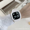 Square Electronic Watch Metal Case Silicone Strap Ordinary Glass Mirror For Men And Women Leisure Style Waterproof Luminous
