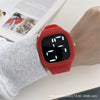 Square Electronic Watch Metal Case Silicone Strap Ordinary Glass Mirror For Men And Women Leisure Style Waterproof Luminous