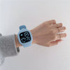 Square Electronic Watch Metal Case Silicone Strap Ordinary Glass Mirror For Men And Women Leisure Style Waterproof Luminous