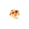 Square Geometric Natural Stone Stainless Steel Electroplated Fashion Ring