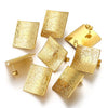 Square Geometric Texture Gold Electroplating Hirback Pattern Metal Earrings