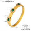 Square Green Zircon Buckle Bracelet Light Luxury Minimalist Titanium Steel Gold Plated Jewelry Wholesale
