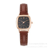 Square Leather Quartz Watch For Women High School Students Alloy Case Imitation Leather Strap Simple Retro Leisure Style
