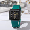 Square Leisure Women's Quartz Watch With Silicone Strap And Plastic Case
