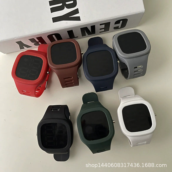 Square Luminous Multifunction Electronic Plastic Watch For Young Men And Women Casual Fashion Style