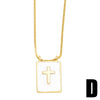 Square Madonna Cross Copper Zircon Inlaid Ochain Women's Necklace
