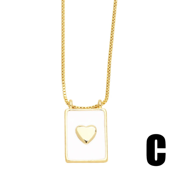 Square Madonna Cross Copper Zircon Inlaid Ochain Women's Necklace
