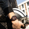 Square Multifunctional Chronograph Quartz Men's Watch Alloy Case Genuine Leather Strap Stainless Steel Clasp