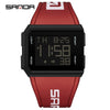 Square Multifunctional Luminous Electronic Watch For Men And Women Silicone Strap Abs Case Acrylic Mirror Chic Style