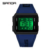 Square Multifunctional Luminous Electronic Watch For Men And Women Silicone Strap Abs Case Acrylic Mirror Chic Style