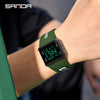 Square Multifunctional Luminous Electronic Watch For Men And Women Silicone Strap Abs Case Acrylic Mirror Chic Style