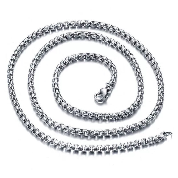 Square Pearl Chain Stainless Steel Geometric Electroplated